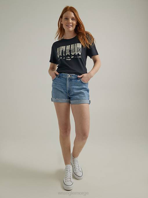 klær nei Wrangler kvinner ødelagt denim rullkort ringblomst (112333496) 8V40849