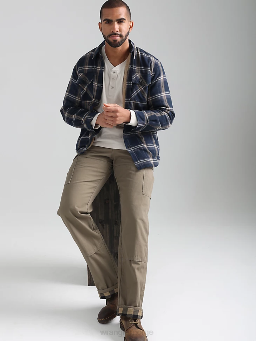 klær nei Wrangler menn riggs arbeidsklær fôret ripstop ranger bukse bark (3w065br) 8V40655