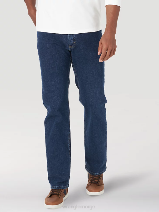 klær nei Wrangler menn autentisk normal passform komfort midje jeans mørk steinvask (10zm1csds) 8V40208
