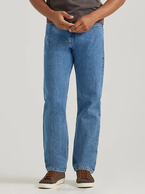 klær nei Wrangler menn femstjerners premium denim jeans med avslappet passform steinblekemiddel (97601sb) 8V4088