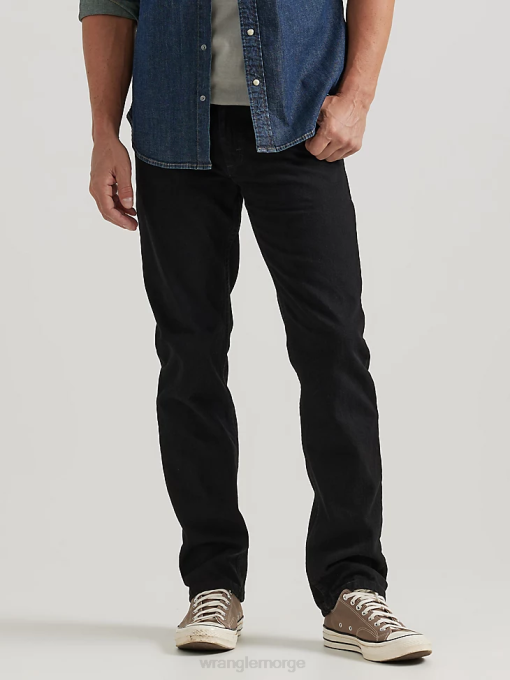 klær nei Wrangler menn femstjerners premium denim jeans med normal passform kullsvart (96501cb) 8V4092