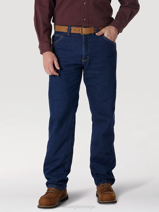 klær nei Wrangler menn riggs arbeidsklær vattert fôret jean med fem lommer antikk indigo (3w055th) 8V40191
