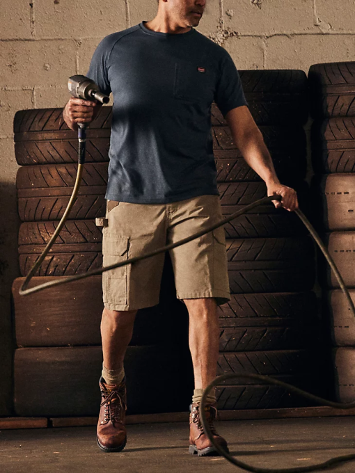 klær nei Wrangler menn arbeidsklær ranger cargo short mørk khaki (112337741) 8V40602