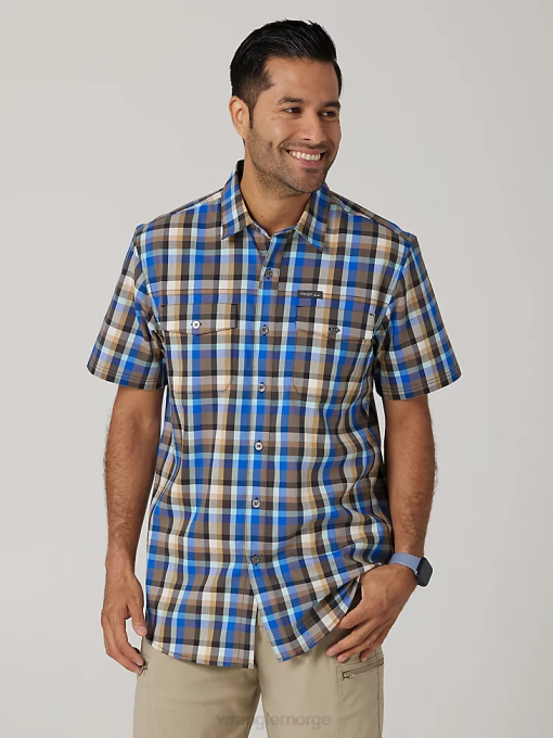 klær nei Wrangler menn miljøvennlig rutete kortermet leirskjorte amethyst seaside (112336151) 8V40400