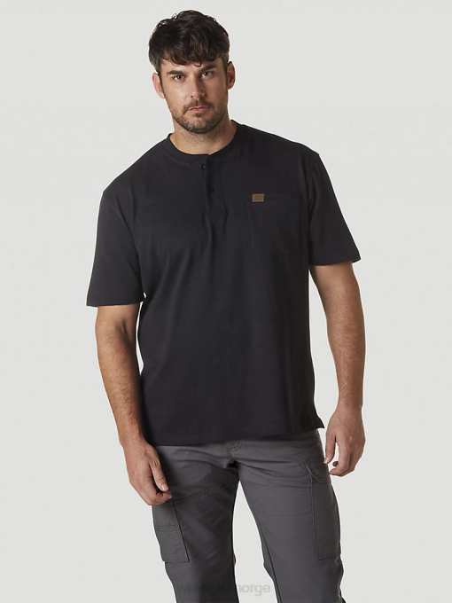 klær nei Wrangler menn riggs arbeidsklær kortermet henley marine (3w760nv) 8V40273