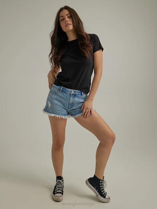 klær nei Wrangler kvinner høy stige vintage cut-off kort middels vask (112333495) 8V40838