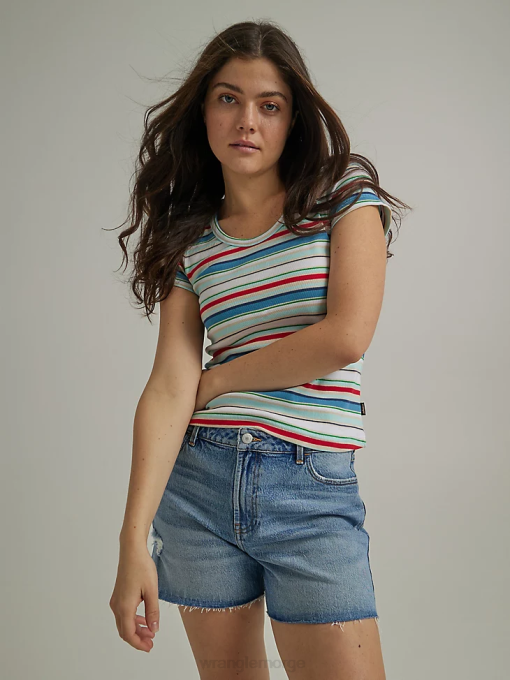 klær nei Wrangler kvinner høy stigning midt på låret kort bloom (112333478) 8V40826