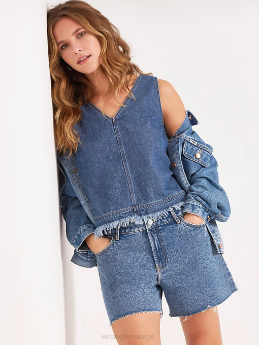 klær nei Wrangler kvinner høy stigning midt på låret kort topas (112333477) 8V40827