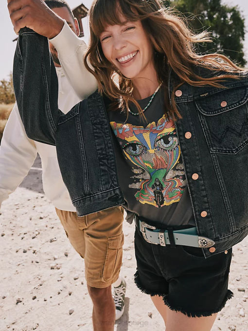 klær nei Wrangler kvinner omarbeidet kort skygge svart (wbs05bk) 8V40824