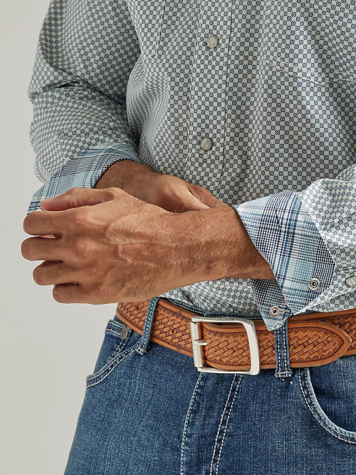 klær nei Wrangler menn 20x konkurranse avansert komfort langermet vestlig skjorte med snaptrykk Adriaterhavsflåten (112327798) 8V40489