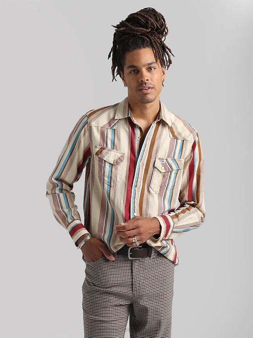 klær nei Wrangler menn 20x konkurranse avansert komfort langermet vestlig skjorte med snaptrykk azul blå (112324833) 8V40481