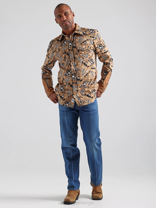 klær nei Wrangler menn 20x konkurranse avansert komfort langermet vestlig skjorte med snaptrykk azul blå (112324833) 8V40481