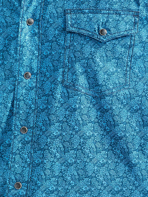 klær nei Wrangler menn 20x konkurranse avansert komfort langermet vestlig skjorte med trykknapper blå azul (112324831) 8V40485