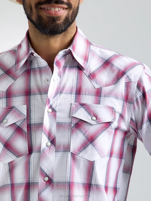 klær nei Wrangler menn 20x konkurranse avansert komfort langermet western-rutet skjorte med to lommer stor rosa (112324837) 8V40494