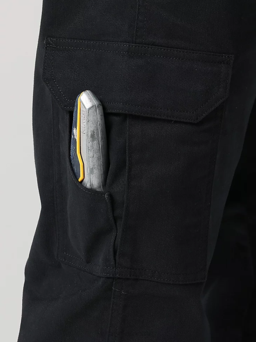 klær nei Wrangler menn arbeidstøy twill cargo bukse jet black (112320218) 8V40689