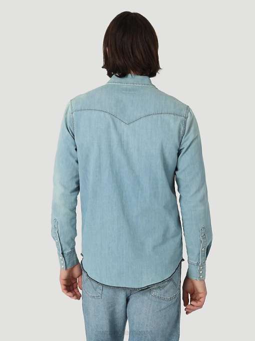 klær nei Wrangler menn arv arbeidsskjorte isblå (112319096) 8V40477