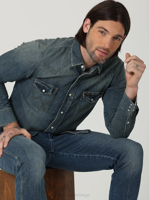 klær nei Wrangler menn arv arbeidsskjorte leire vasket (112319084) 8V40476