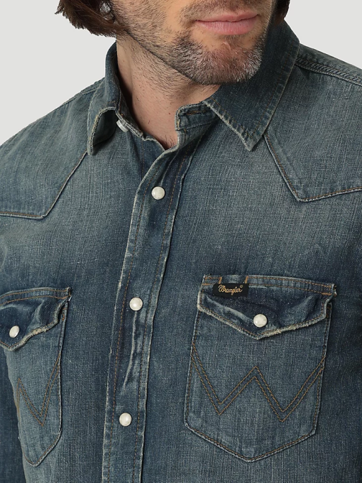 klær nei Wrangler menn arv arbeidsskjorte leire vasket (112319084) 8V40476