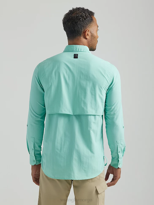 klær nei Wrangler menn atg angler langermet skjorte hav (112331259) 8V40339