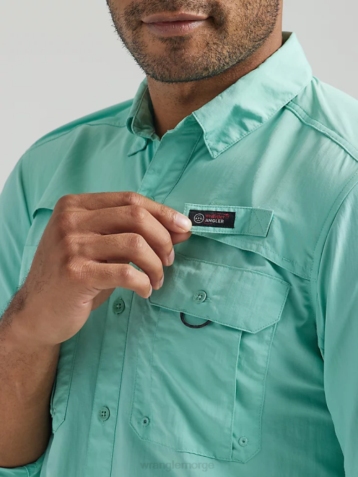 klær nei Wrangler menn atg angler langermet skjorte hav (112331259) 8V40339