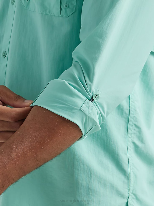 klær nei Wrangler menn atg angler langermet skjorte hav (112331259) 8V40339