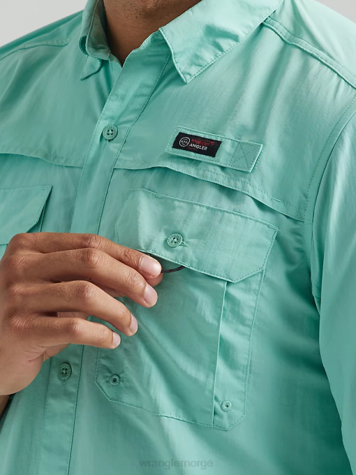 klær nei Wrangler menn atg angler langermet skjorte hav (112331259) 8V40339