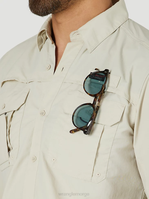 klær nei Wrangler menn atg angler langermet skjorte pelikan (10nsb75pn) 8V40340