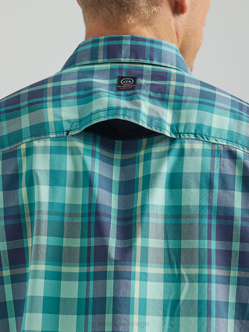 klær nei Wrangler menn atg asymmetrisk rutete skjorte med glidelåslomme tidevannspledd (112333849) 8V40322