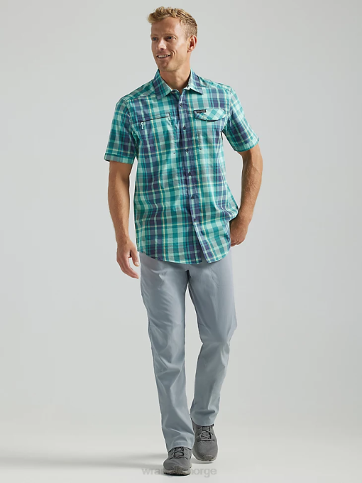 klær nei Wrangler menn atg asymmetrisk rutete skjorte med glidelåslomme tidevannspledd (112333849) 8V40322