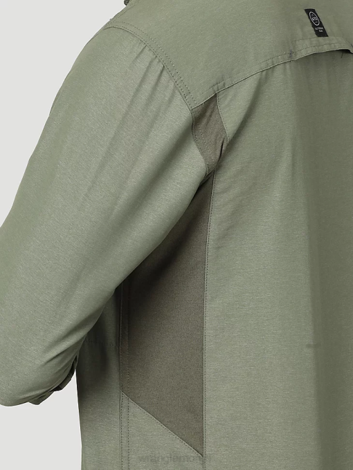 klær nei Wrangler menn atg mix material skjorte støvete oliven (nsb89dv) 8V40635