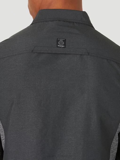 klær nei Wrangler menn atg mix material skjorte svart (nsb89bk) 8V40379