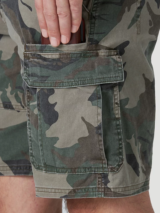 klær nei Wrangler menn autentikk stretch cargo short grønn camo (10zm6acgb) 8V40561