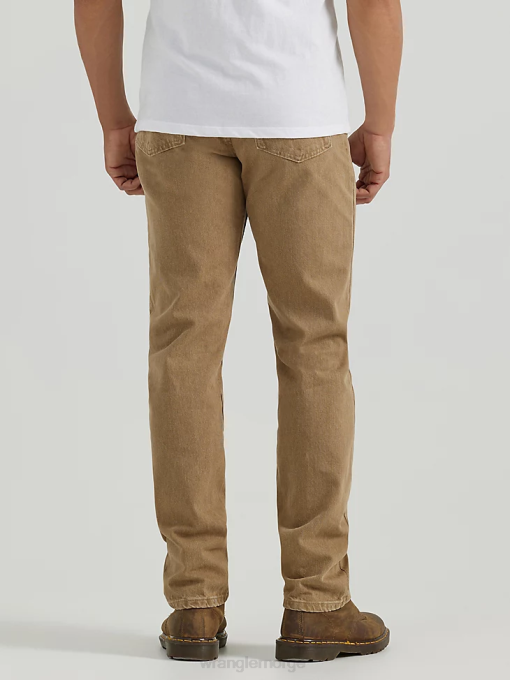 klær nei Wrangler menn autentisk bomullsjeans med normal passform khaki (10zm100kh) 8V40149