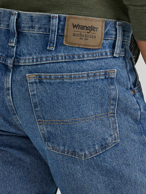 klær nei Wrangler menn autentisk bomullsjeans med normal passform steinvask mørk (10zm100sw) 8V40153