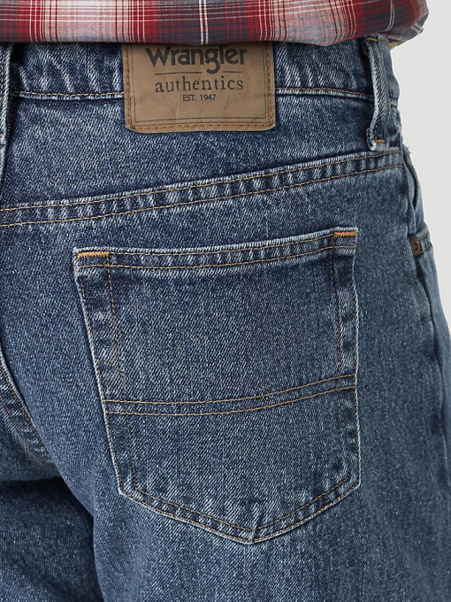 klær nei Wrangler menn autentisk bomullsjeans med normal passform vintage blå (10zm100vg) 8V40152