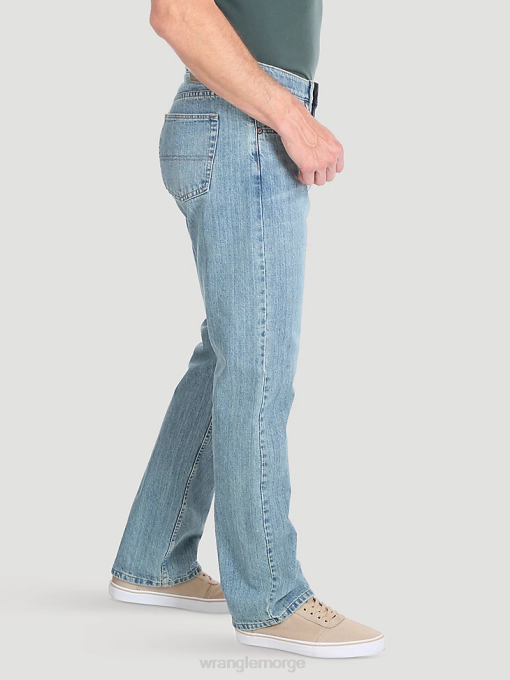 klær nei Wrangler menn autentisk normal passform komfort midje jeans krittblå (10zm1csch) 8V40206