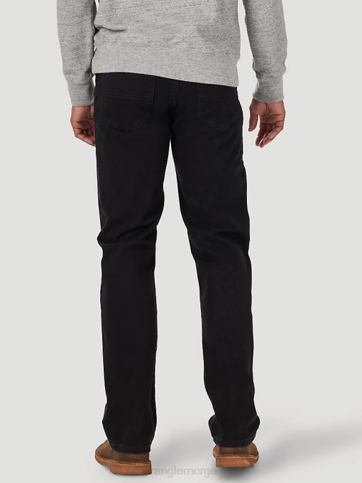 klær nei Wrangler menn autentisk normal passform komfort midje jeans kullsvart (10zm1cscb) 8V40207
