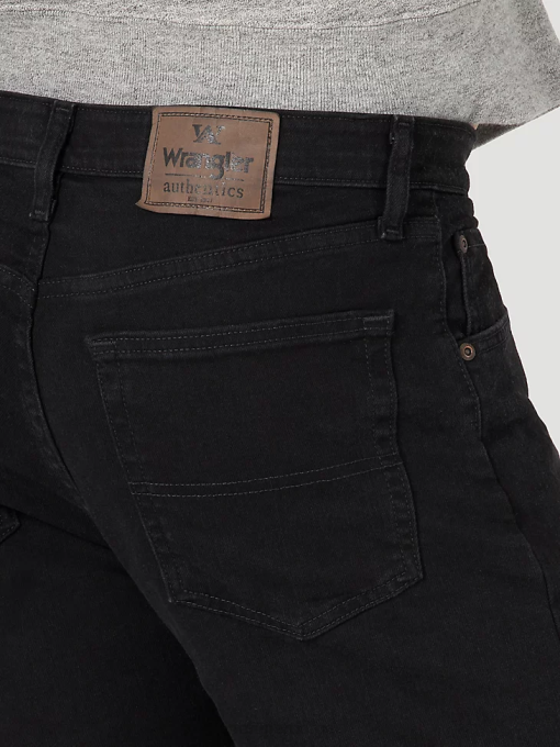 klær nei Wrangler menn autentisk normal passform komfort midje jeans kullsvart (10zm1cscb) 8V40207