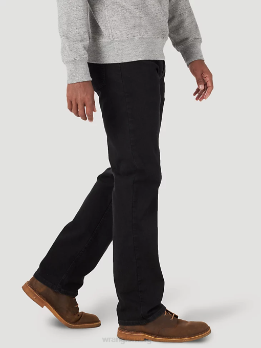klær nei Wrangler menn autentisk normal passform komfort midje jeans kullsvart (10zm1cscb) 8V40207