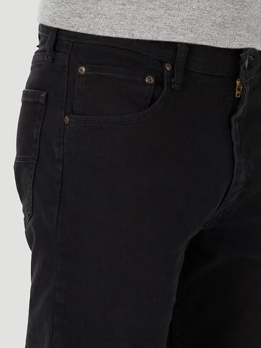 klær nei Wrangler menn autentisk normal passform komfort midje jeans kullsvart (10zm1cscb) 8V40207