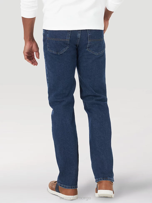 klær nei Wrangler menn autentisk normal passform komfort midje jeans mørk steinvask (10zm1csds) 8V40208