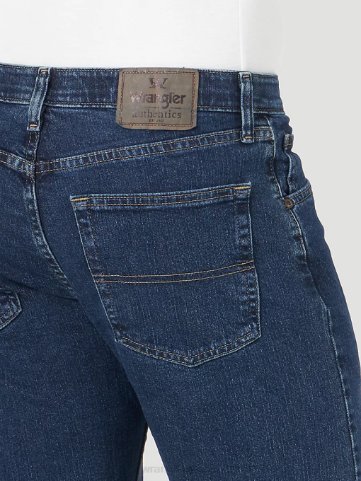 klær nei Wrangler menn autentisk normal passform komfort midje jeans mørk steinvask (10zm1csds) 8V40208