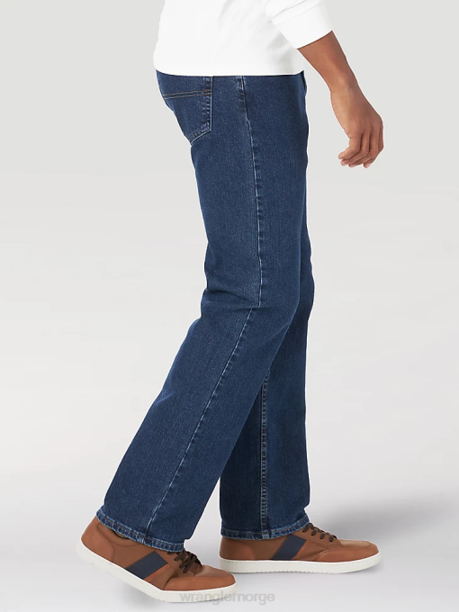 klær nei Wrangler menn autentisk normal passform komfort midje jeans mørk steinvask (10zm1csds) 8V40208