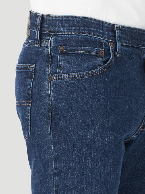 klær nei Wrangler menn autentisk normal passform komfort midje jeans mørk steinvask (10zm1csds) 8V40208