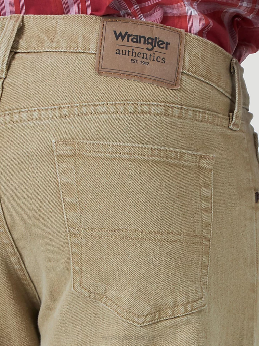 klær nei Wrangler menn autentisk regular fit flex jean khaki (10zm100kf) 8V40130