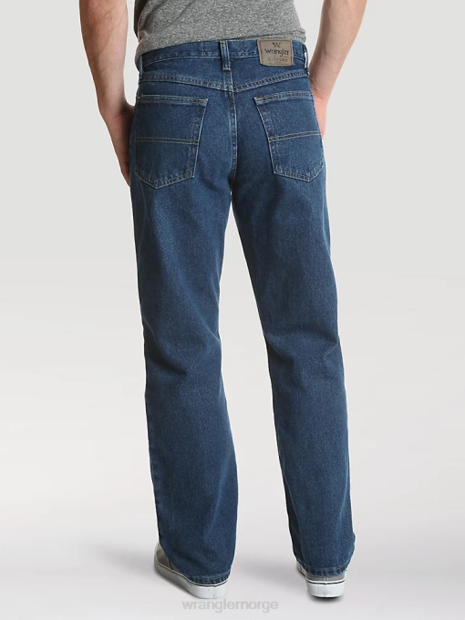 klær nei Wrangler menn autentiske bomullsjeans med avslappet passform mørk steinvask (10zm200sd) 8V40113