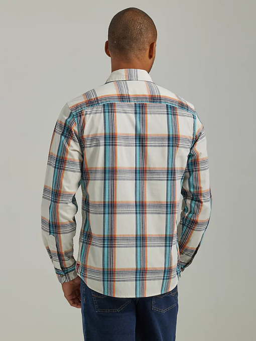 klær nei Wrangler menn cowboy vask rutete skjorte honning (112330929) 8V40411