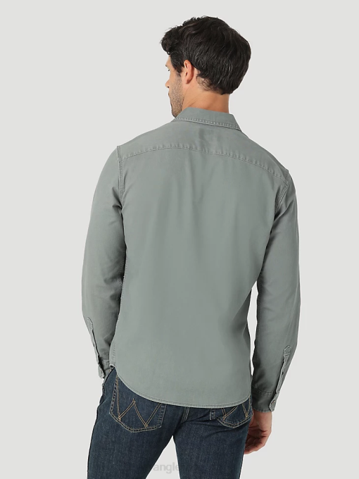 klær nei Wrangler menn episk myk stretch twill skjorte gunmetal (112322904) 8V40332
