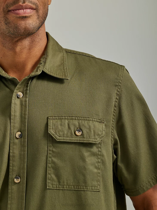 klær nei Wrangler menn episk myk twill-skjorte olivennatt (112330684) 8V40357