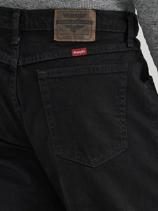 klær nei Wrangler menn femstjerners premium denim flex for komfort jean med avslappet passform kullsvart (97fxvcb) 8V4082